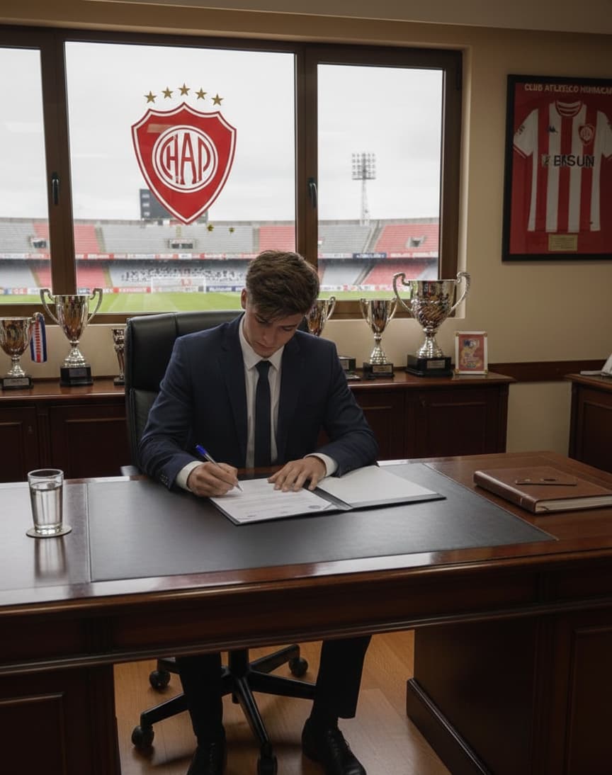 Estou muito feliz de assinar meu primeiro contrato como profissional. Agradeço à diretoria do Huracán por esta oportunidade!