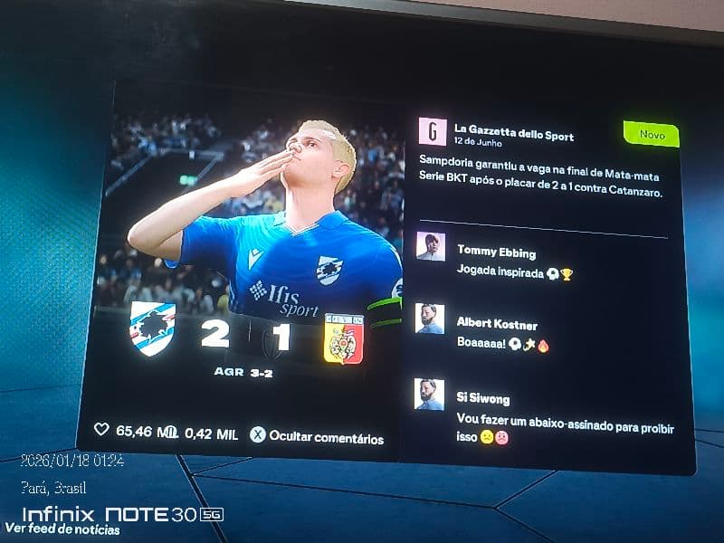 Classificados para a final da copa da Itália na segunda divisão Forza Sampdoria!