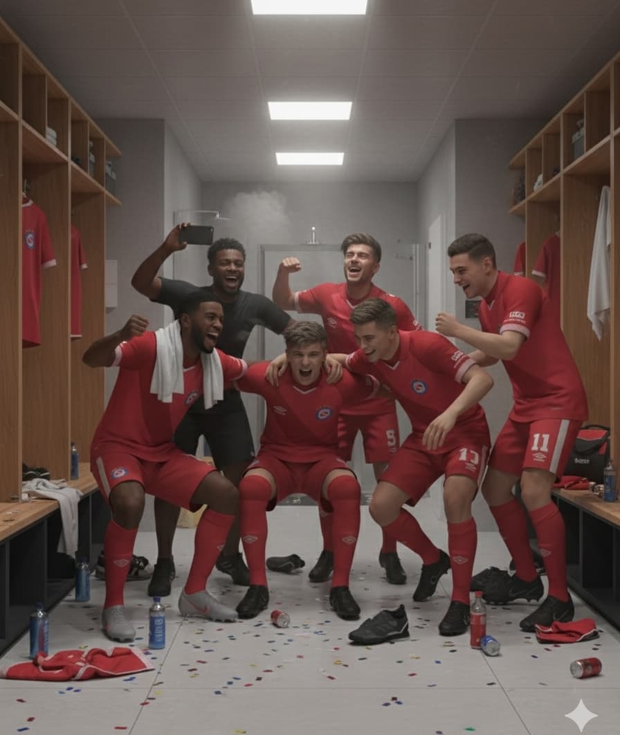 Após um jogo muito disputado da LPF onde vencemos o Newell's por 5 a 4. Nada melhor que a resenha do vestiário 🔥. ⚽+2 🅰️+1 🏆+3