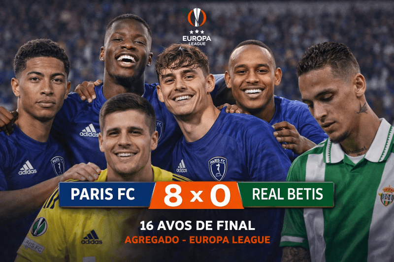 Avassalador! Paris avança para as oitavas de final da Europa League, após atropelar o Betis de Antony, com 5x0 na ida e 3x0 na volta. Na …