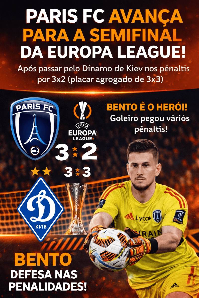 Que goleiro! Que dificuldade! O Paris FC avança para a Semifinal da Europa League, contra o Anderlecht, mas eliminar o Dínamo foi muito d…