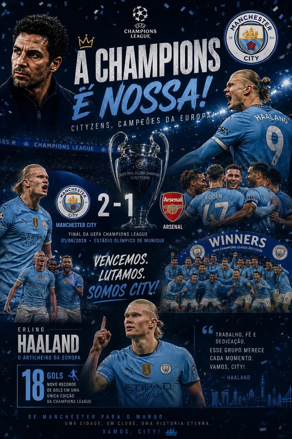 Campeões da Champions, que entrega dos jogadores! 💙🏆 Desafio concluído. Parabéns a todo o elenco pela dedicação!