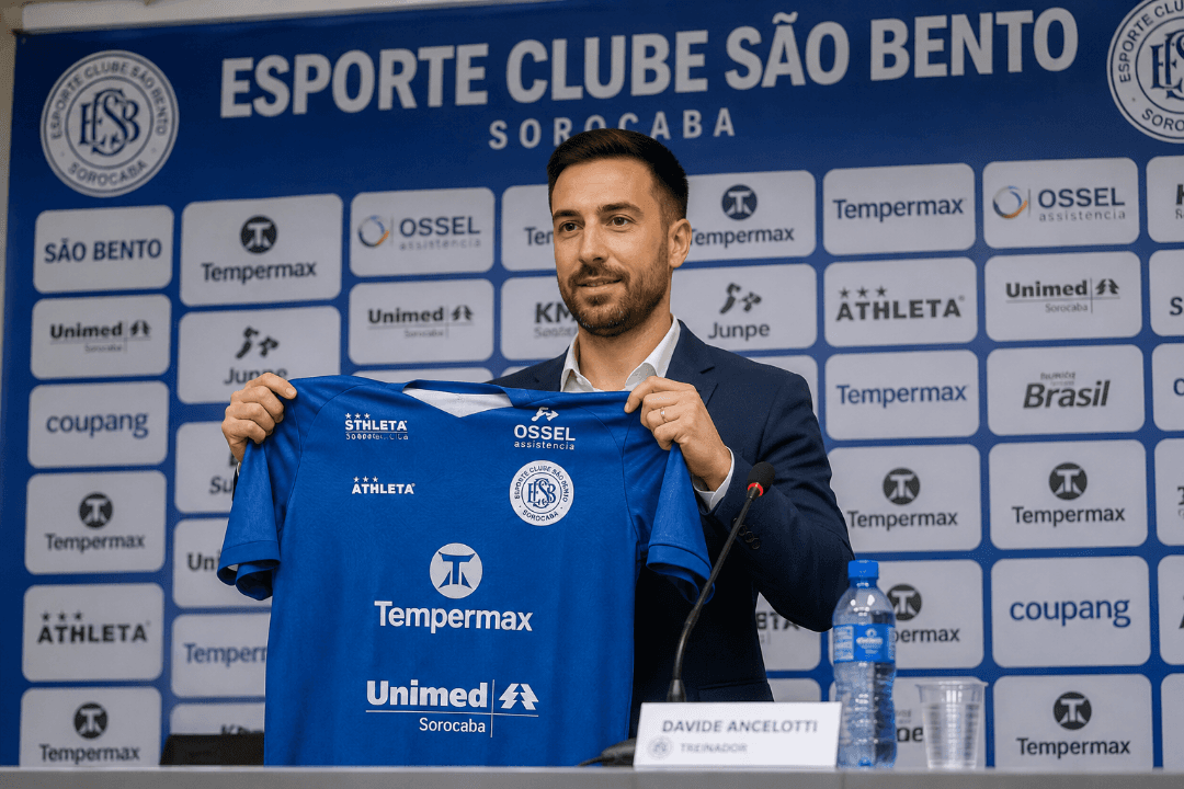 Davide Ancelotti é apresentado no São Bento