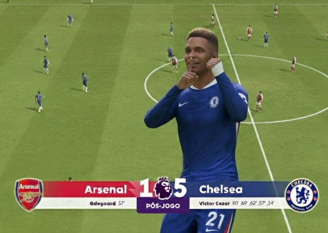 Um dos 6 jogadores a marcar 4+ gols em um único tempo na Premier League, calando o Emirates Stadium lotado🤫