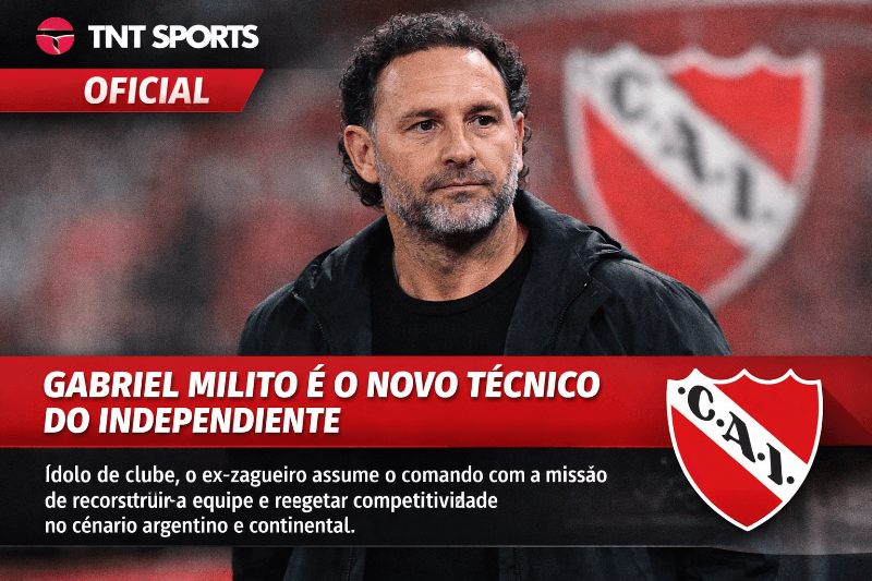 Gabriel Milito é o novo treinador do Independiente. Ídolo do clube, o ex-zagueiro assume o comando com a missão de reconstruir a equipe e…
