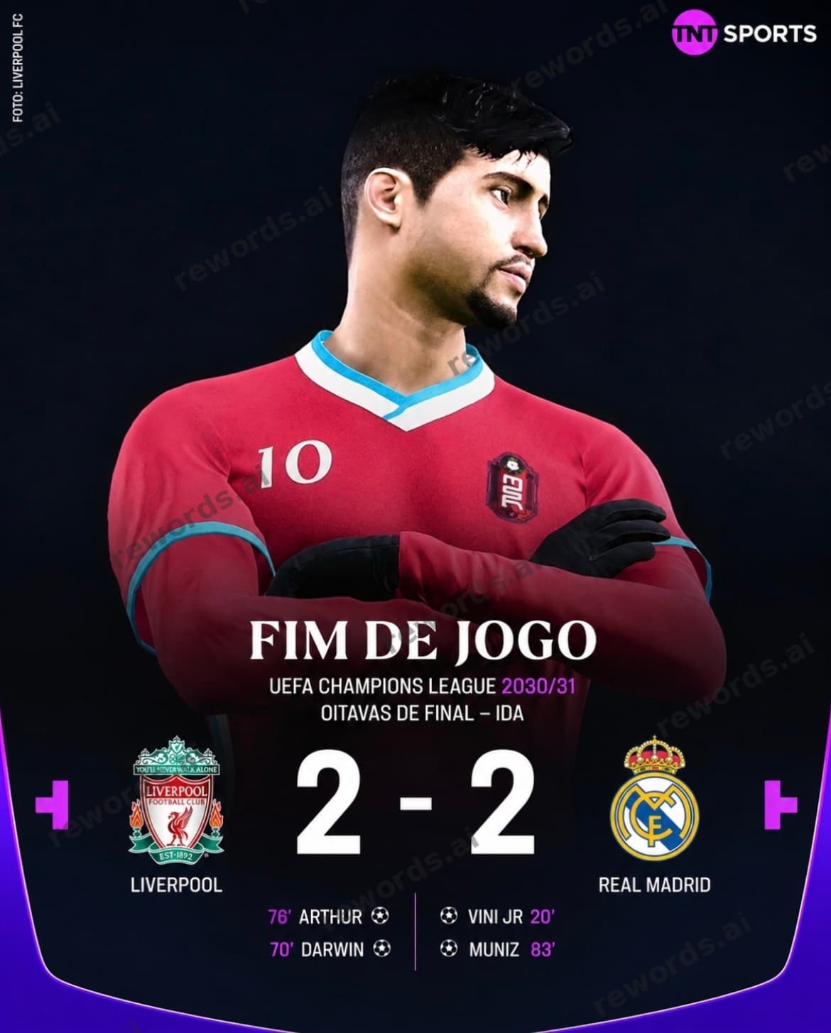 DECISÃO PRO BERNABEU! 🫨 Anfield hoje presenciou um jogo memorável, quando vem a lei do ex e a historia parece escrita, Arthur se precipi…