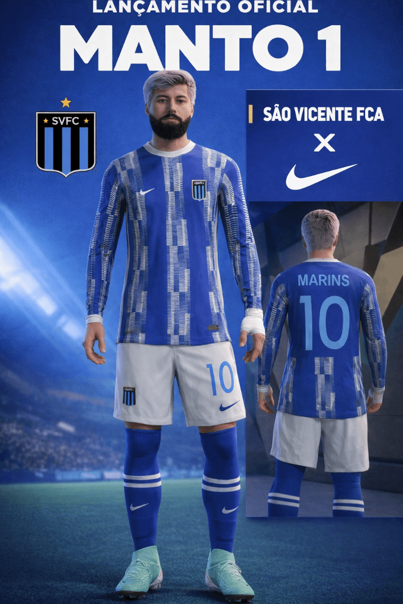 Uma honra fazer parte do lançamento do manto 1 do SÃO Vicente, avante São Vicente!!!!❤️‍🔥🌎🚀