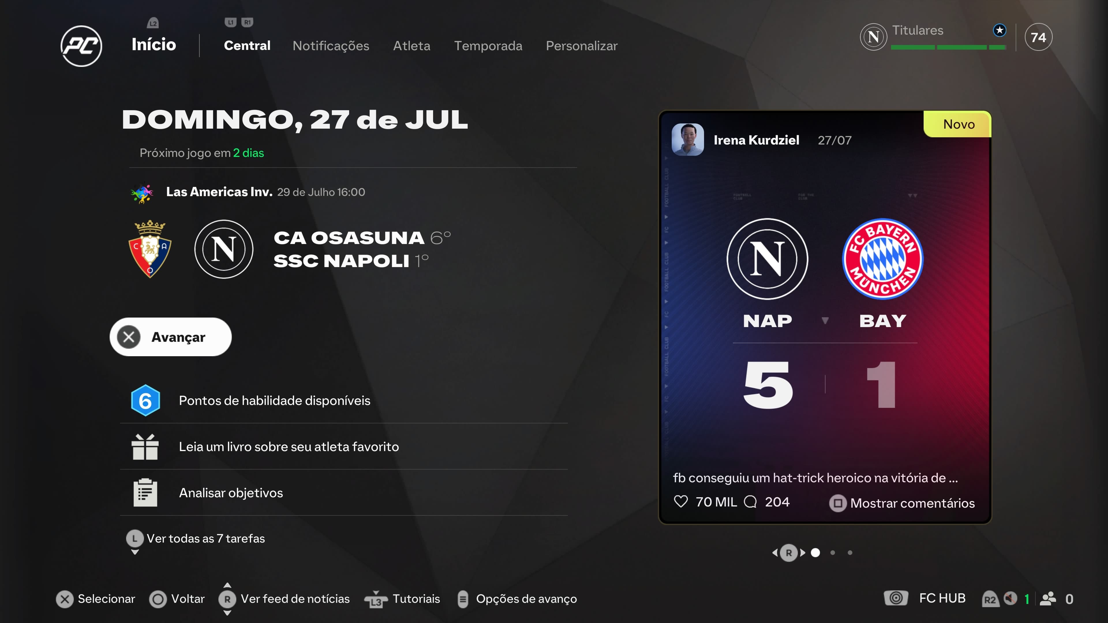 Vamooooo estreia melhor impossível agradecer a equipe que ajudou no meu primeiro hat trick pelo Napoli.... Obrigado torcida pelo apoio