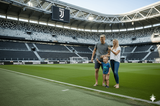 🇮🇹 fare una visita all'Allianz Stadium! con la mia famiglia! 🇧🇷 fazendo uma visita no Allianz Stadium! com minha familia!