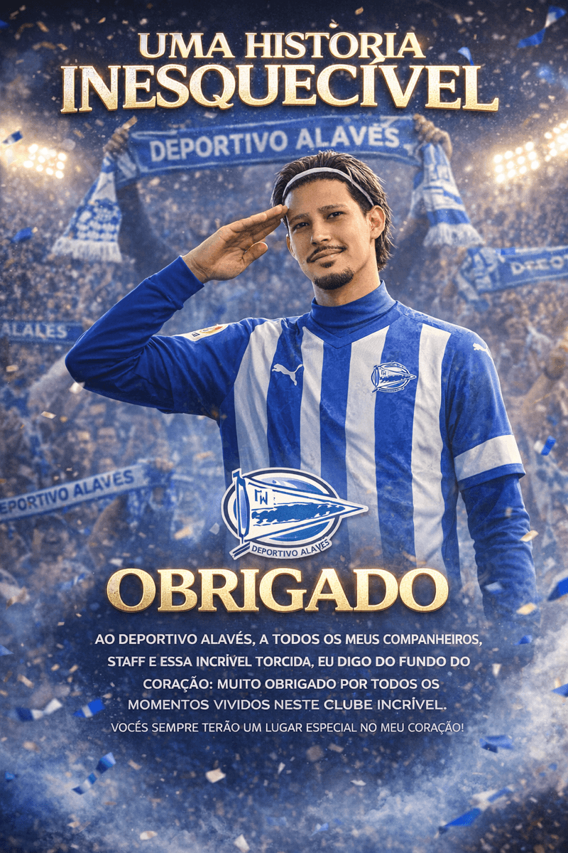 Gracias por todo, Deportivo Alavés! . . . Obrigado por tudo, Deportivo Alavés, vão pra sempre estar no meu coração. 🤍💙
