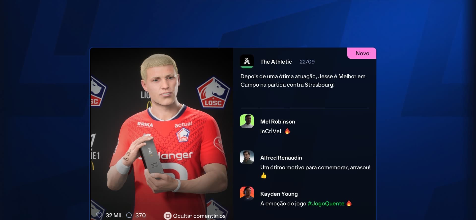 Fomos o melhor na partida contra o Strausburg, vencemos de 3x0 com duas assistências minhas
