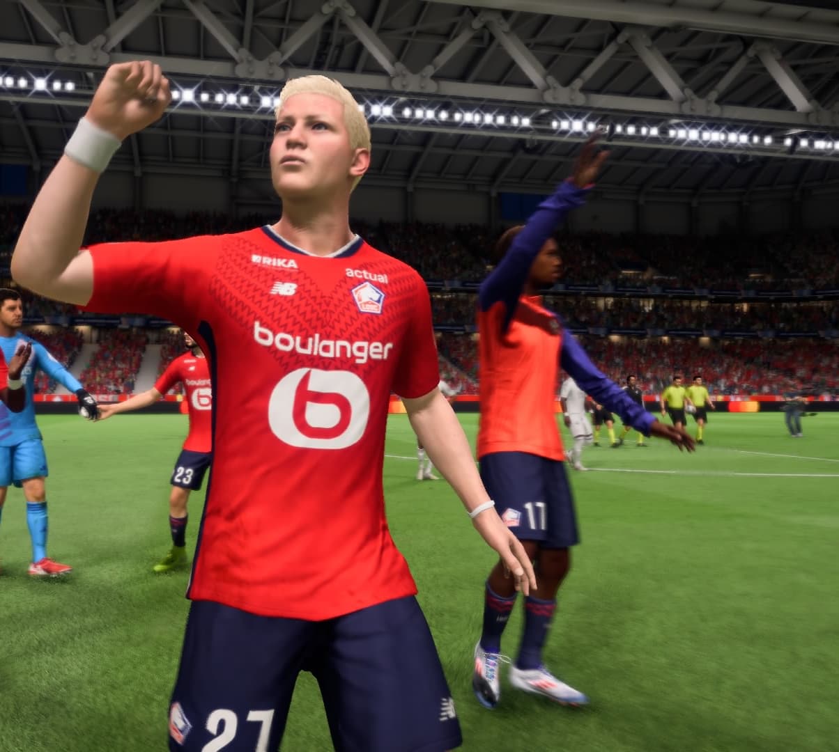 HISTÓÓÓRICO. Vencemos o Real Madrid de virada o jogo foi 2x1!!! Começamos perdendo mas depois empatamos e viramos🔥 Vamos Lille❤️💙🤍