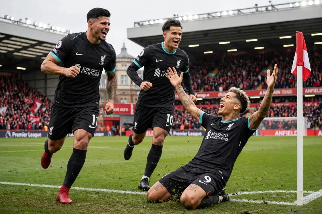 Liverpool 2x1 Newcastle Gol Roberto Firmino 53' 85' 2T