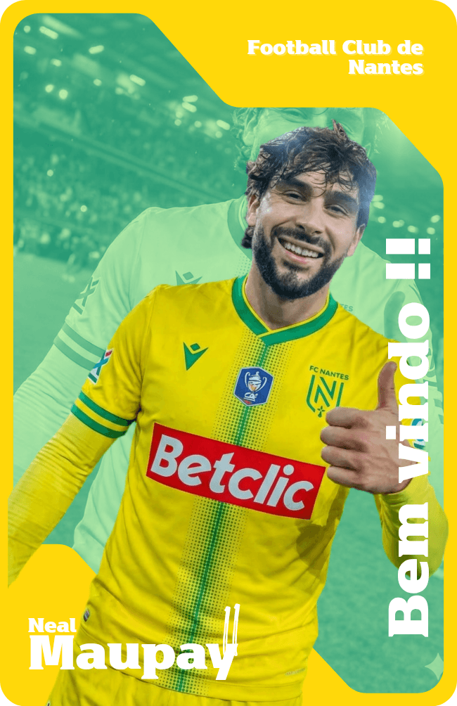 Novo reforço na área! 🟡🟢 Neal Maupay chega ao FC Nantes para fortalecer o ataque dos Canários. Bem-vindo à família!