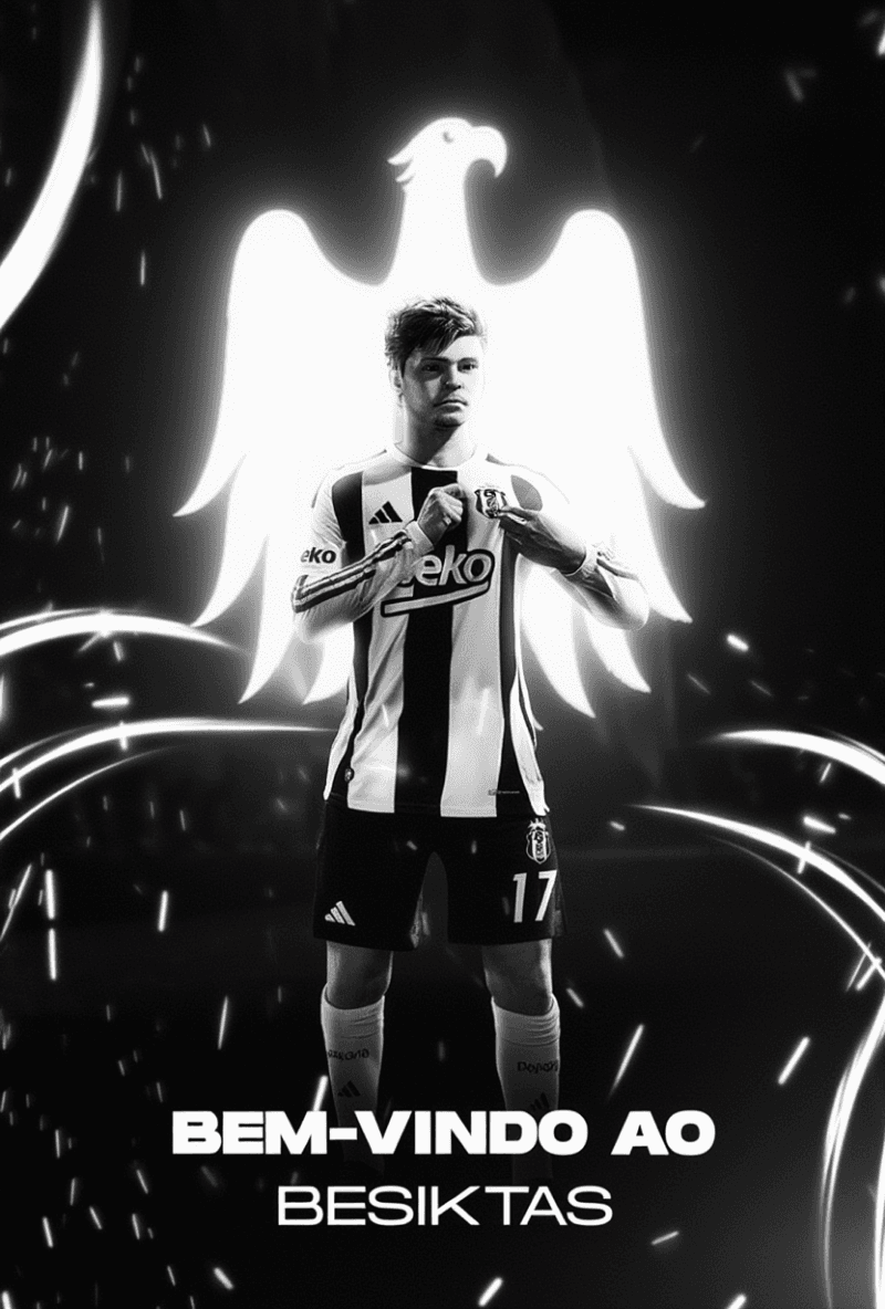 🇹🇷: Bu büyük formayı giymek bir onur! 🦅 Beşiktaş'taki bu yeni macera için çok heyecanlıyım!. 🇧🇷: Uma honra vestir essa camisa gigant…