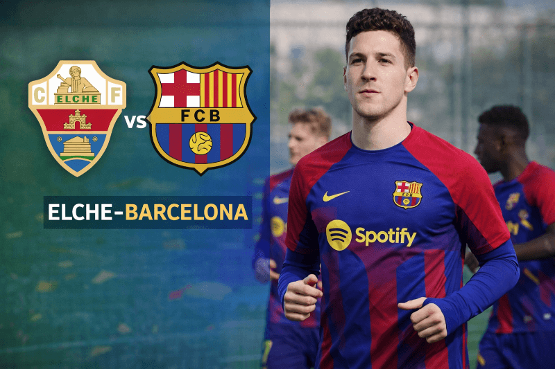 Elche x Barcelona, jogo da 20ª rodada do campeonato.