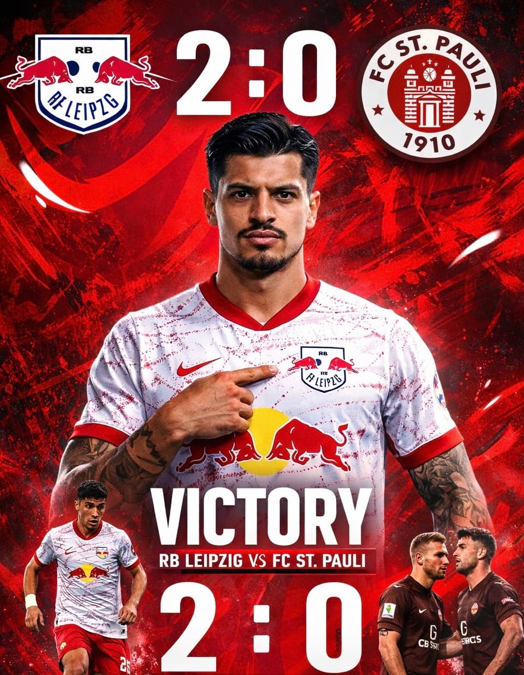 2-0✅ ⚽️2️⃣✅ 🤹‍♀️🎩✅ Segundo jogo, segunda vitória! Pra cima Leipzig!