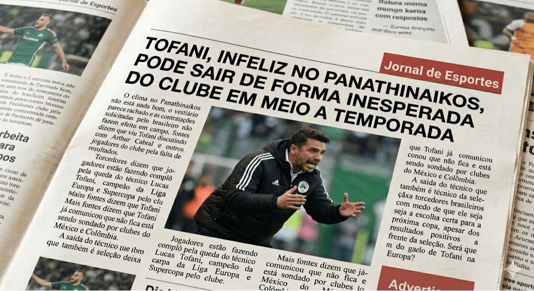 Será que o Técnico da seleção continua no clube grego e na Europa? Fontes dizem que após resultados apertados e futebol feio, Tofani não …