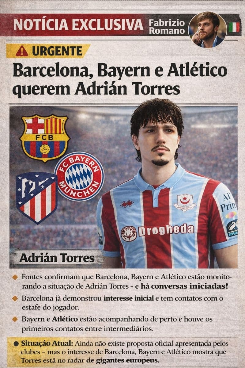 Barcelona, Bayern e Atlético monitoram Adrián Torres. Já existem contatos iniciais com seu estafe, mas ainda sem proposta oficial. O inte…