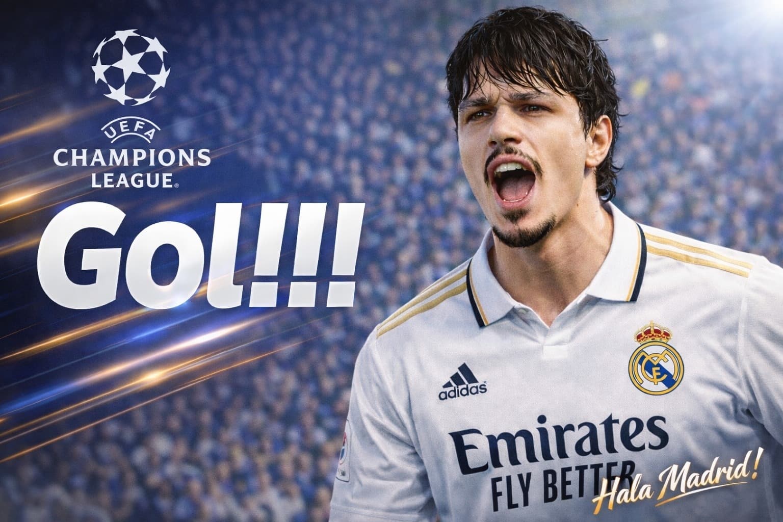 GOOOOL DO REAL OUTRA VEZ! ⚽👑 Adrián Torres faz o segundo dele na noite e o terceiro dos merengues! Placar agora 1 x 3, atuação de craque…