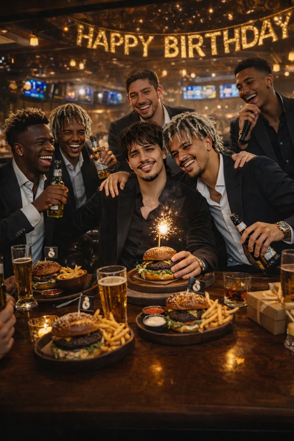 Obrigado, galera do time! ❤️ Noite incrível, muita risada e hambúrguer voando 🍔🍻 Valeu demais, Gabriel Araújo, por armar essa festa fod…