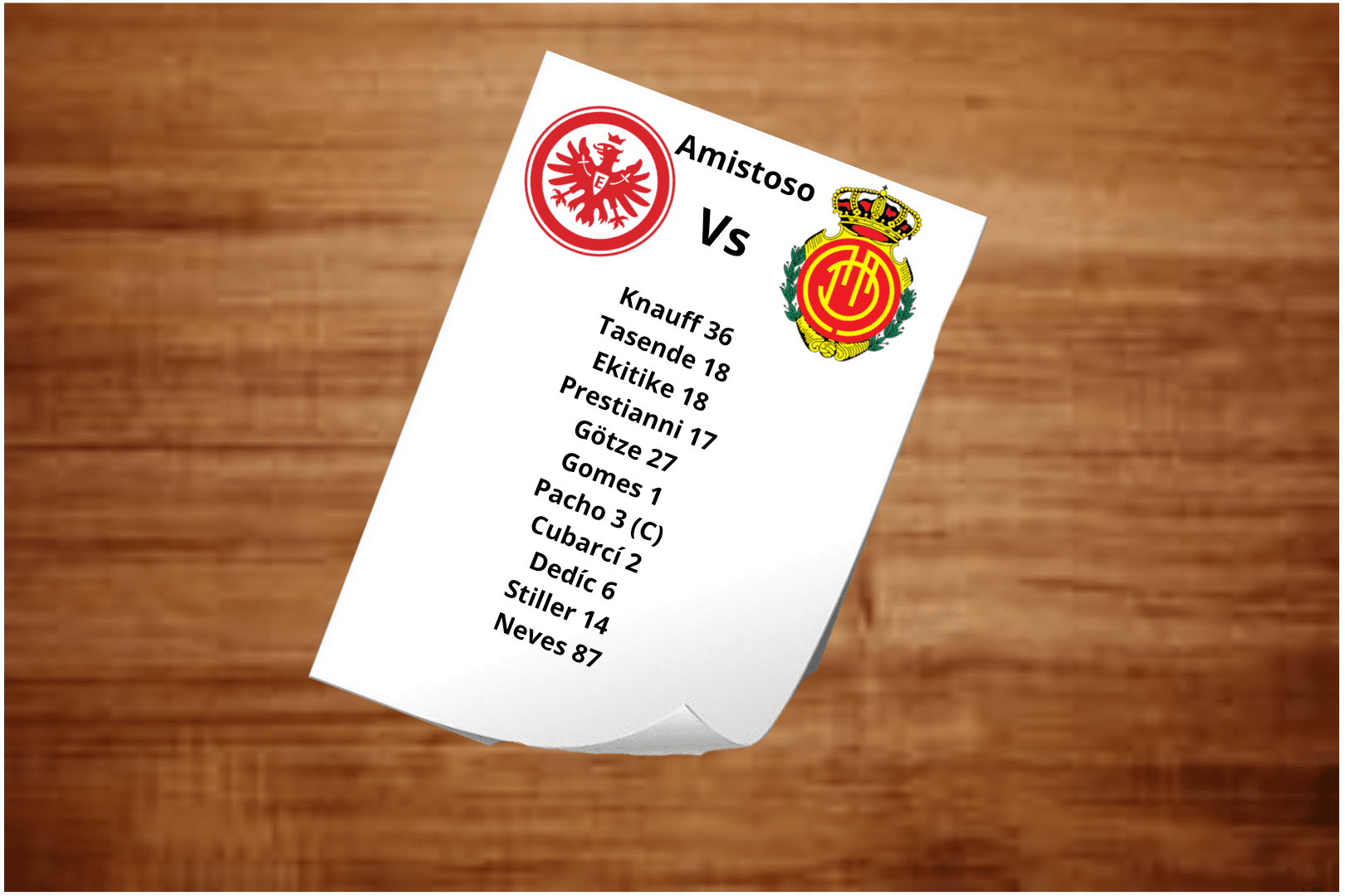 Suplentes: Marmoush, Van de Beek, Koch, Larsson, Max, Skhiri, Kalajdzić