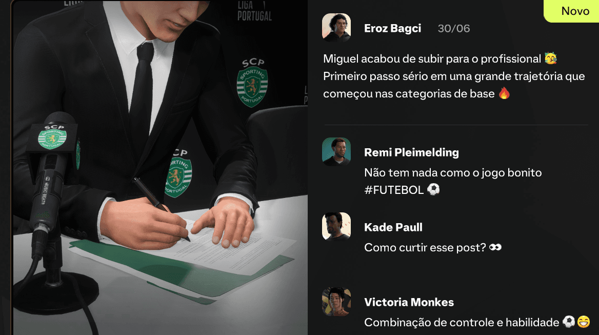 Estou muito feliz em assinar meu contrato profissional e poder jogar no meu time do coração