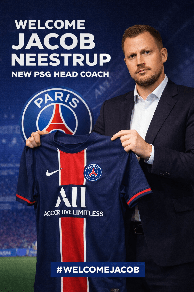 PSG DE PROFESSOR NOVO 🇫🇷⚜️ Paris Saint German anunciou a contratação de Jacob Neestrup após a demissão de Luis Enrique.