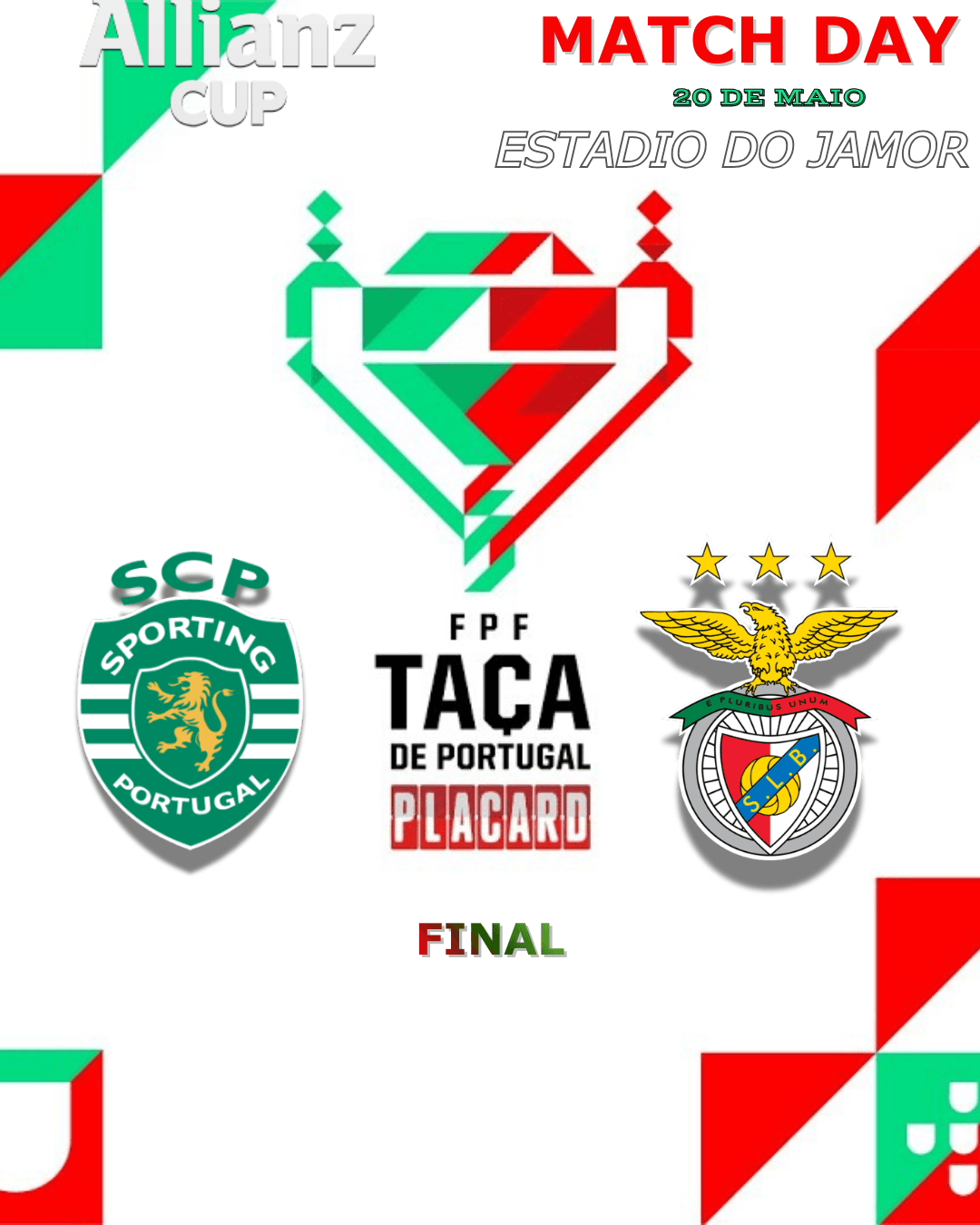 Dia de jogo final contra o Sporting.