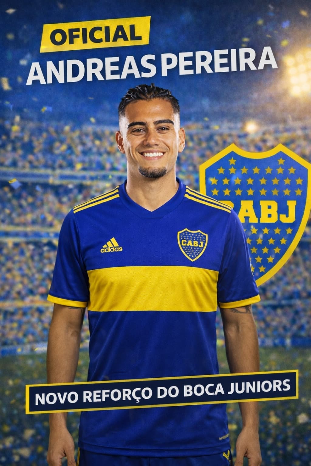ATENÇÃO!! Acabamos de contratar Andreas Pereira para o nosso meio campo, Vamos Boca!🔵🟡
