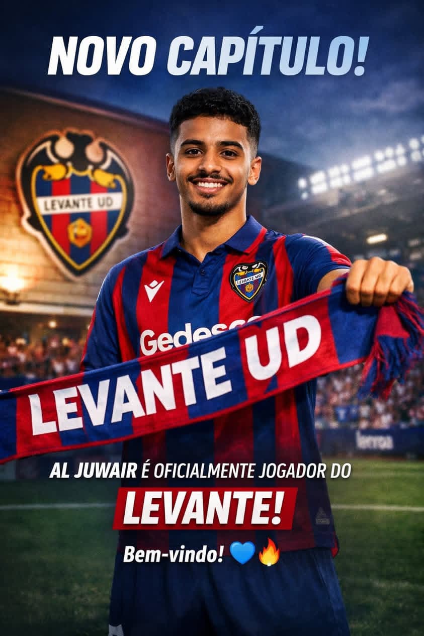 🔵✍️ É oficial! Al Juwair é o novo jogador do Levante. Jovem talento, muita ambição e uma nova etapa na carreira. Que venha uma temporada…