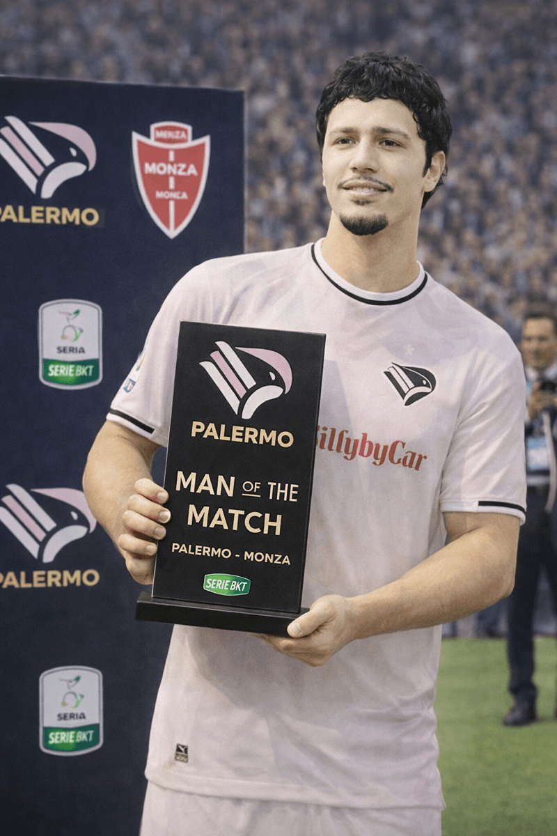 Muito feliz de estrear podendo contribuir com 2 gols para vitória vamos Palermo