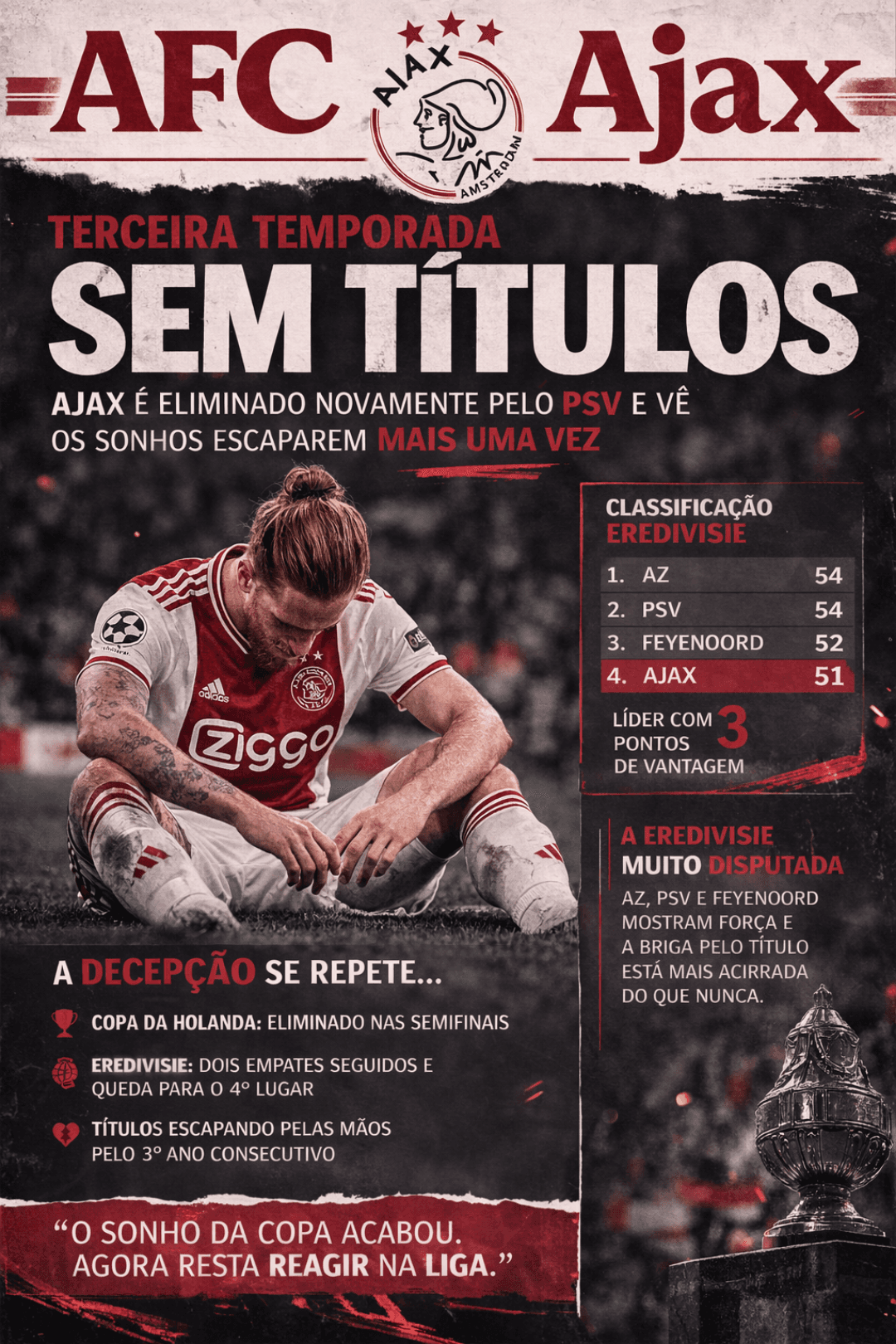 A história se repete, mais uma vez Ajax cai para o PSV