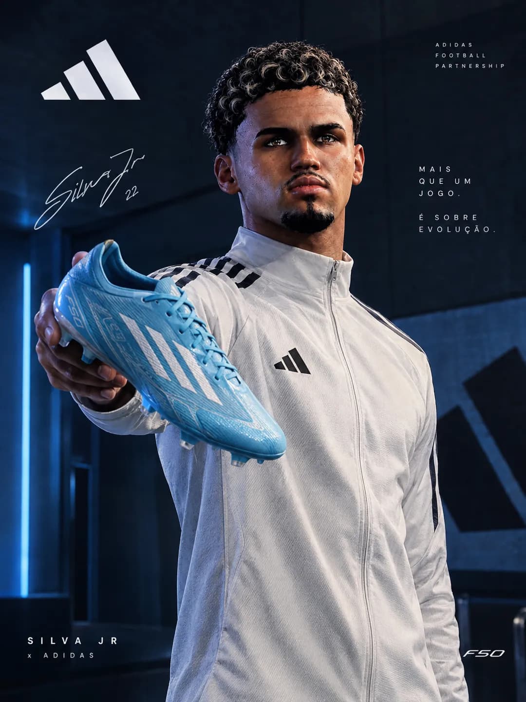 ⚡ Adidas em campo, Silva Jr em campo. Uma parceria de peso, feita para quem nasceu para brilhar. 👟🔥 SILVA JR × ADIDAS — o jogo nunca pa…