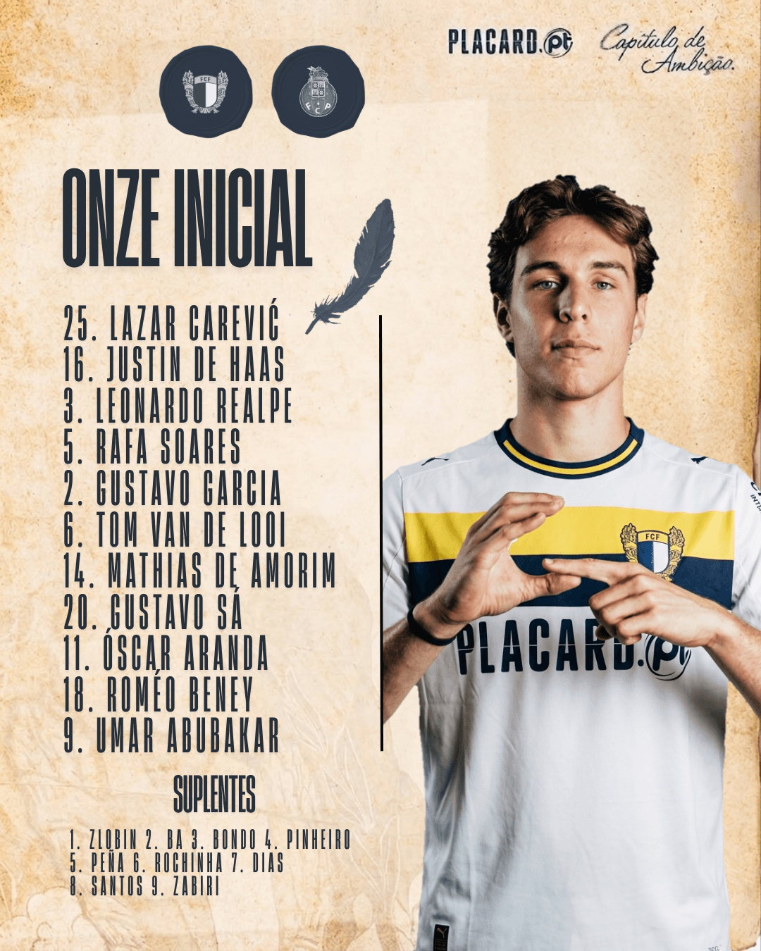 Os Onze Inicial escolhido para hoje!! #FcFamalicao #JogarComAmbicao
