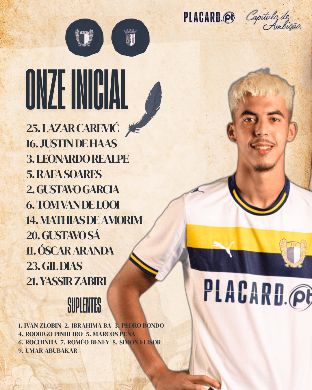Os Onze inicias para este jogo de hoje estão prontos!! #JoguemComAmbição