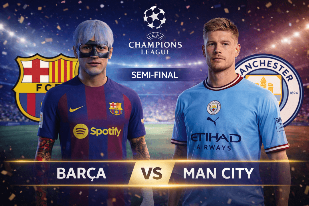 🔥 NOITE DE CHAMPIONS! 🔵🔴 Chegou a hora… SEMIFINAL! 💥 O FC Barcelona encara o poderoso Manchester City em busca de uma vaga na FINAL d…