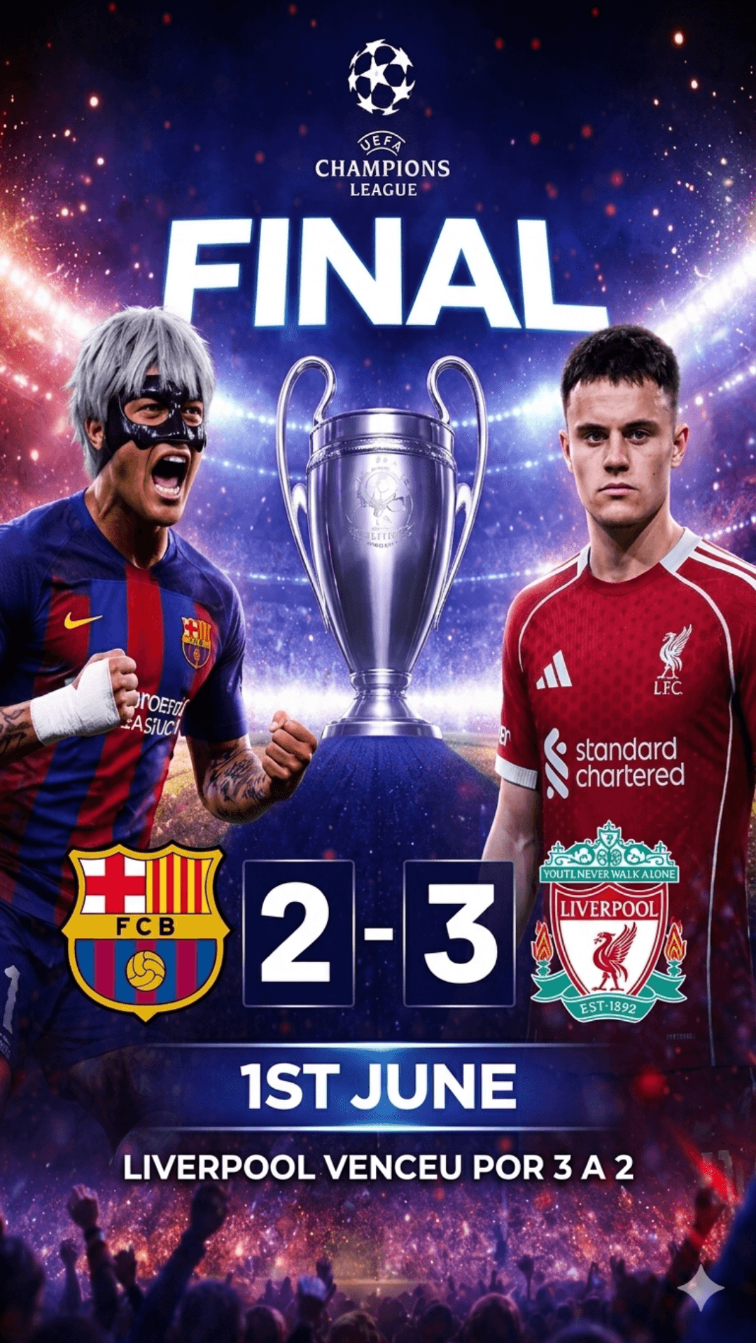 Fim de um sonho… 💔 FC Barcelona 2x3 Liverpool FC Lutamos até o último minuto… demos tudo em campo. Mas dessa vez não foi o suficiente. D…