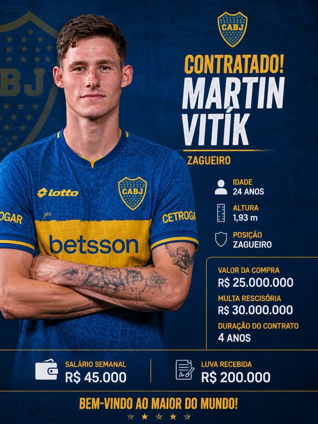 Chegada de mais gigante só clube bem vindo matin ao boca juniors 💙💛
