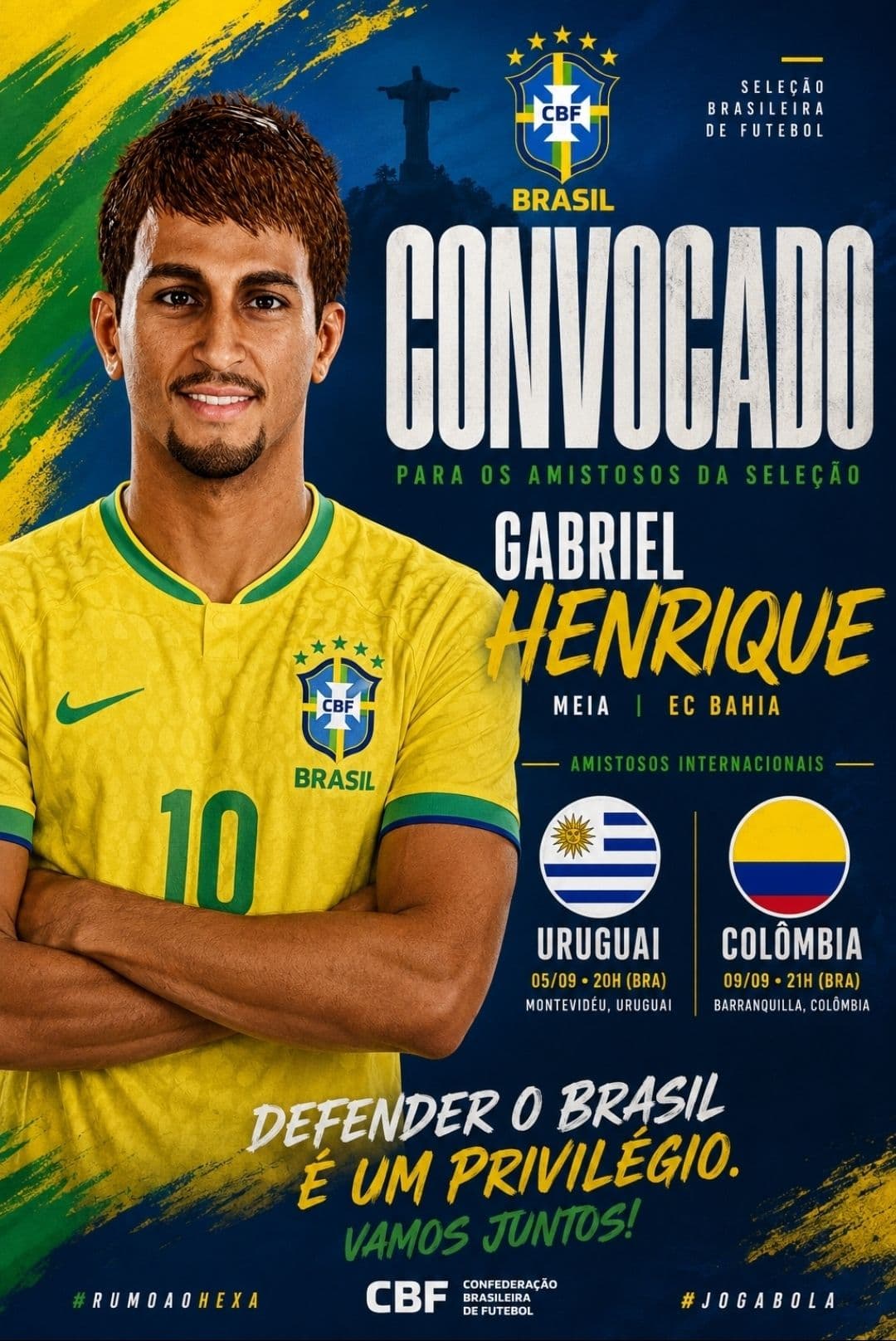 É sempre uma honra receber essa notícia. Grato por mais uma oportunidade de vestir a camisa da Seleção Brasileira. Seguimos trabalhando. …