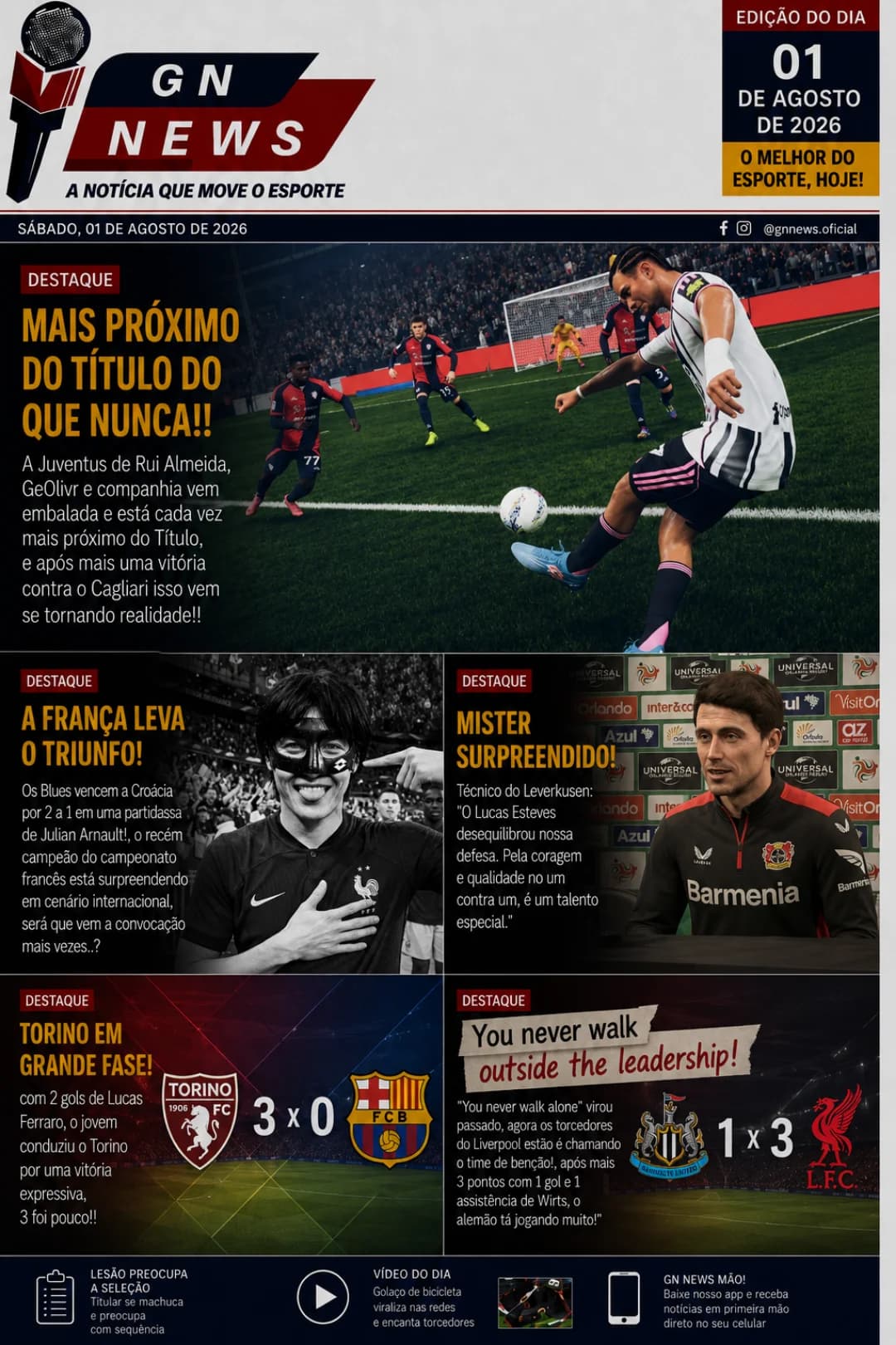 Novo jornal ! Edição 01/08 Novo mês,mais notícias impressionantes! Aproveitem 😉🔥 {@}[GN News](69af30a2bd87c239105c51c9)