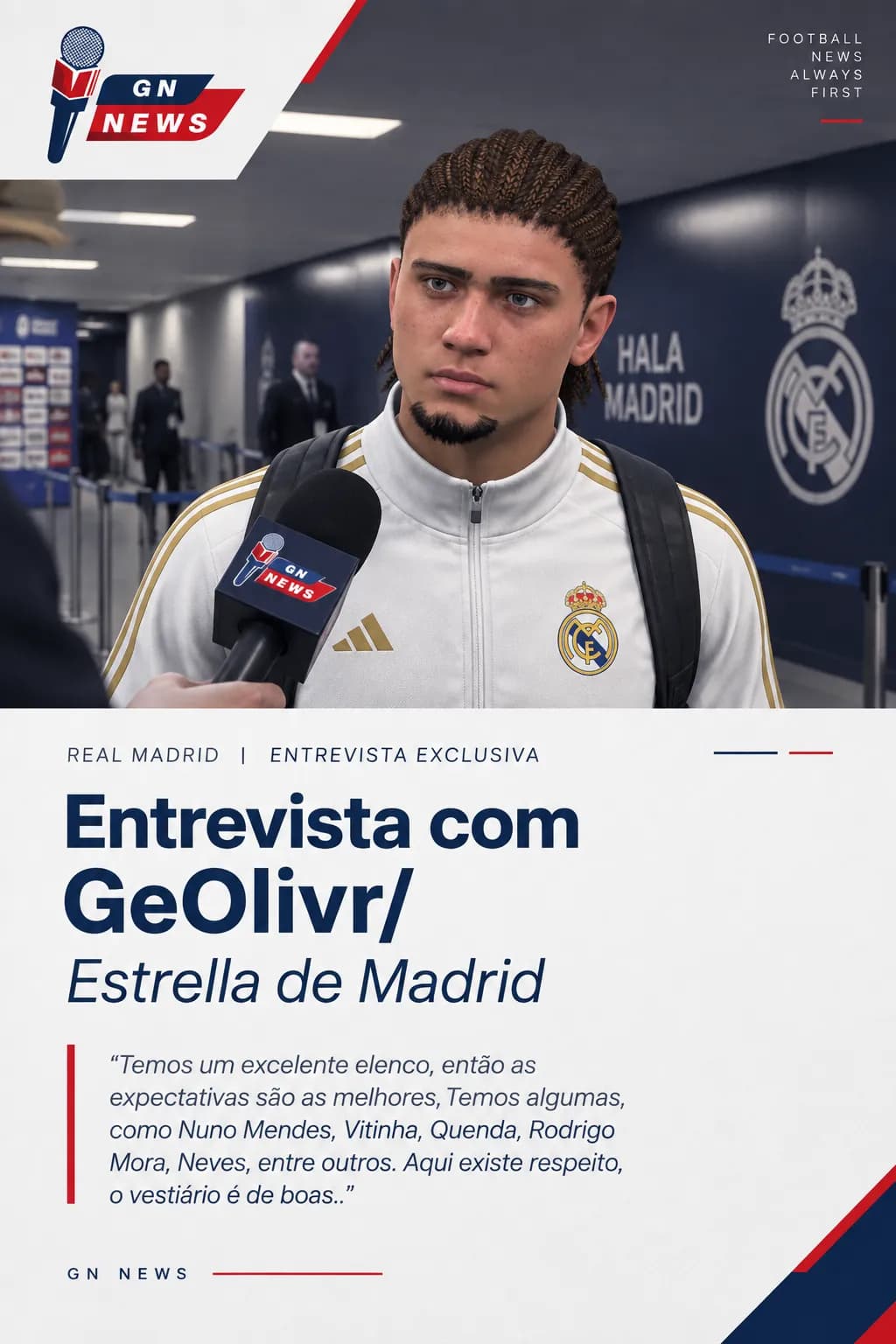 Entrevista com GeOlivr 📰 Perguntado sobre as eliminatórias da próxima copa e sobre questões do vestiário português, GeOlivr diz as segui…