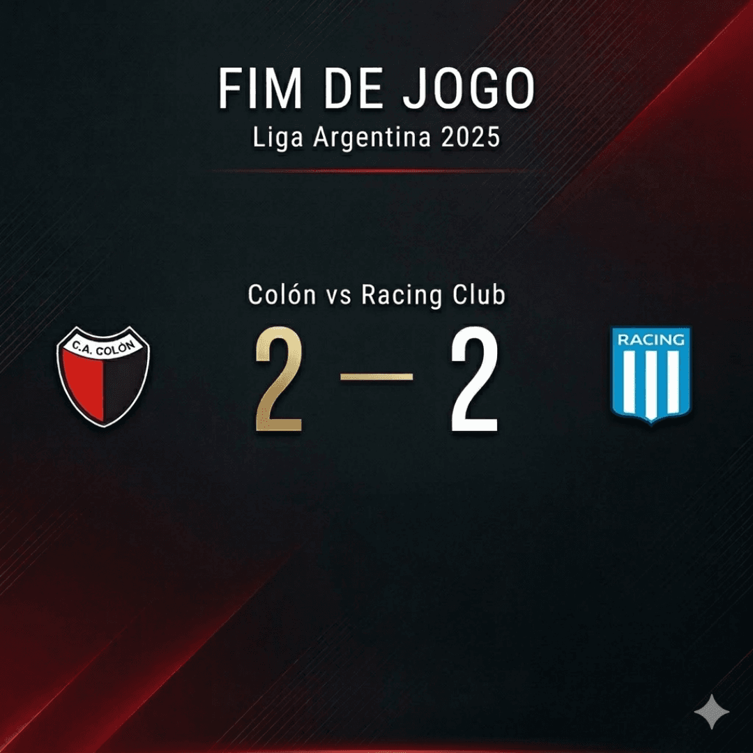 Fim de jogo no Cilindro! ⚽️ O Colón buscou o resultado e volta para Santa Fé com um ponto na bagagem após o 2 - 2 contra o Racing. Empate…