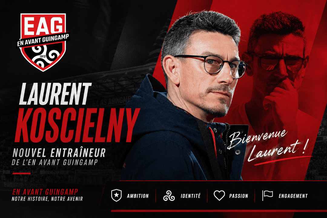 Novo técnico na França, o ex-jogador Koscielny aceita ser o técnico do Guingamp até o fim da temporada. Bienvenue Laurent. En Avant Guing…
