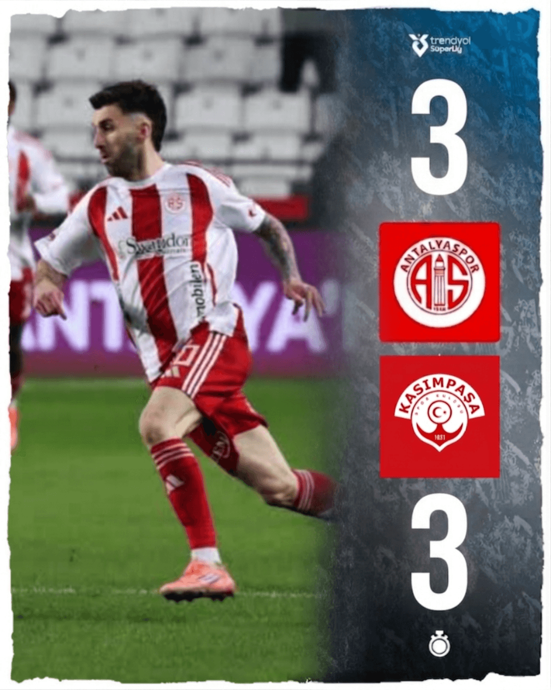 Fim de jogo! Antalyaspor 3 x 3 Kasimpaşa ⚽️⚽️ Samudio ⚽️ Van de Streek Próxima partida será contra o Ferencváros pela 4ª rodada da UEFA E…