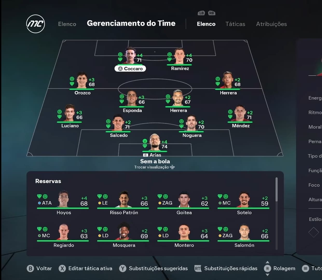 Esse é meu time criei uma carreira com o newells old boys queria dicas de jogadores baratos é bons para início