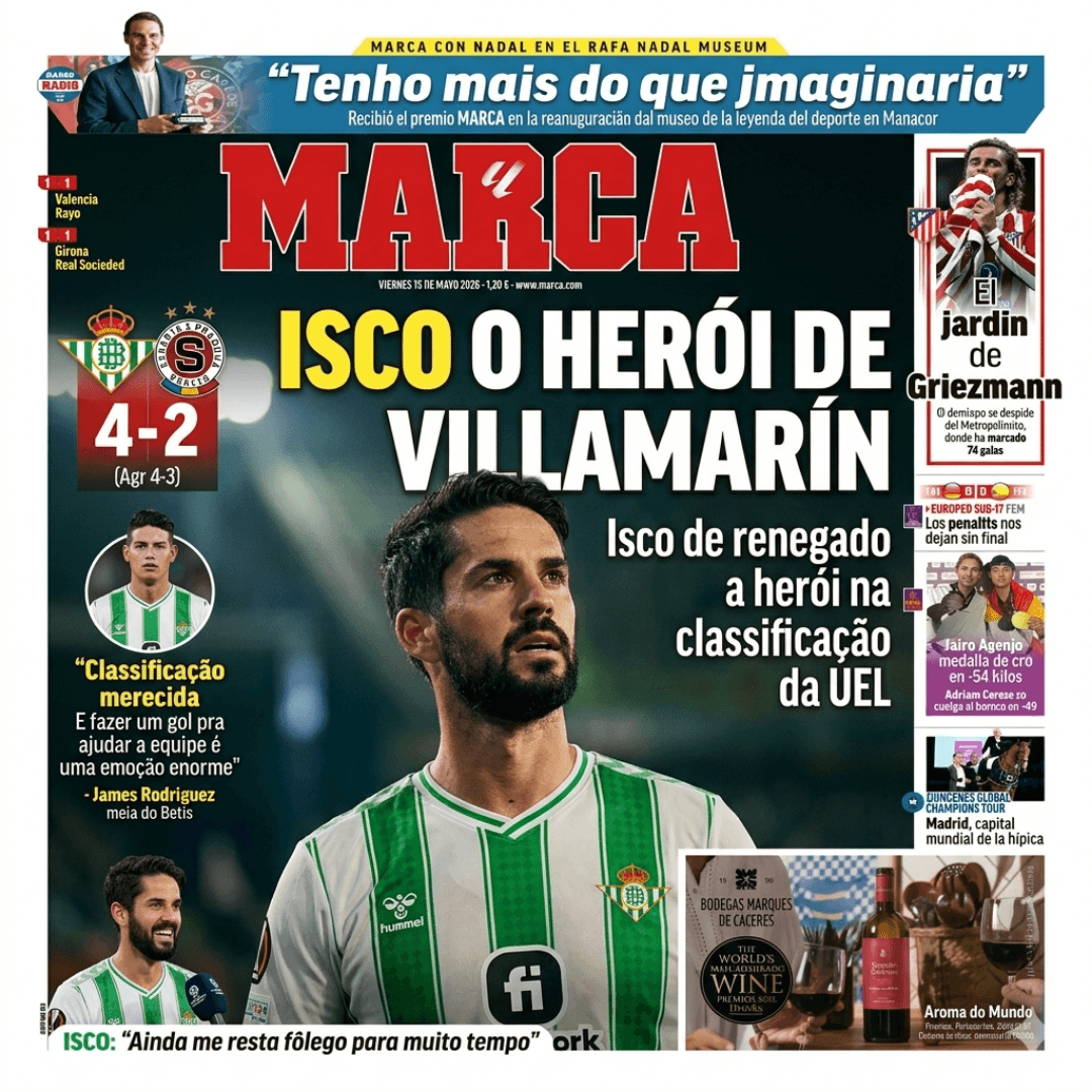 Noite Europeia ⚪🔴 ​Isco comanda o show! De renegado a herói absoluto, o maestro deu assistência e marcou na vitória sobre o Sparta Praga…