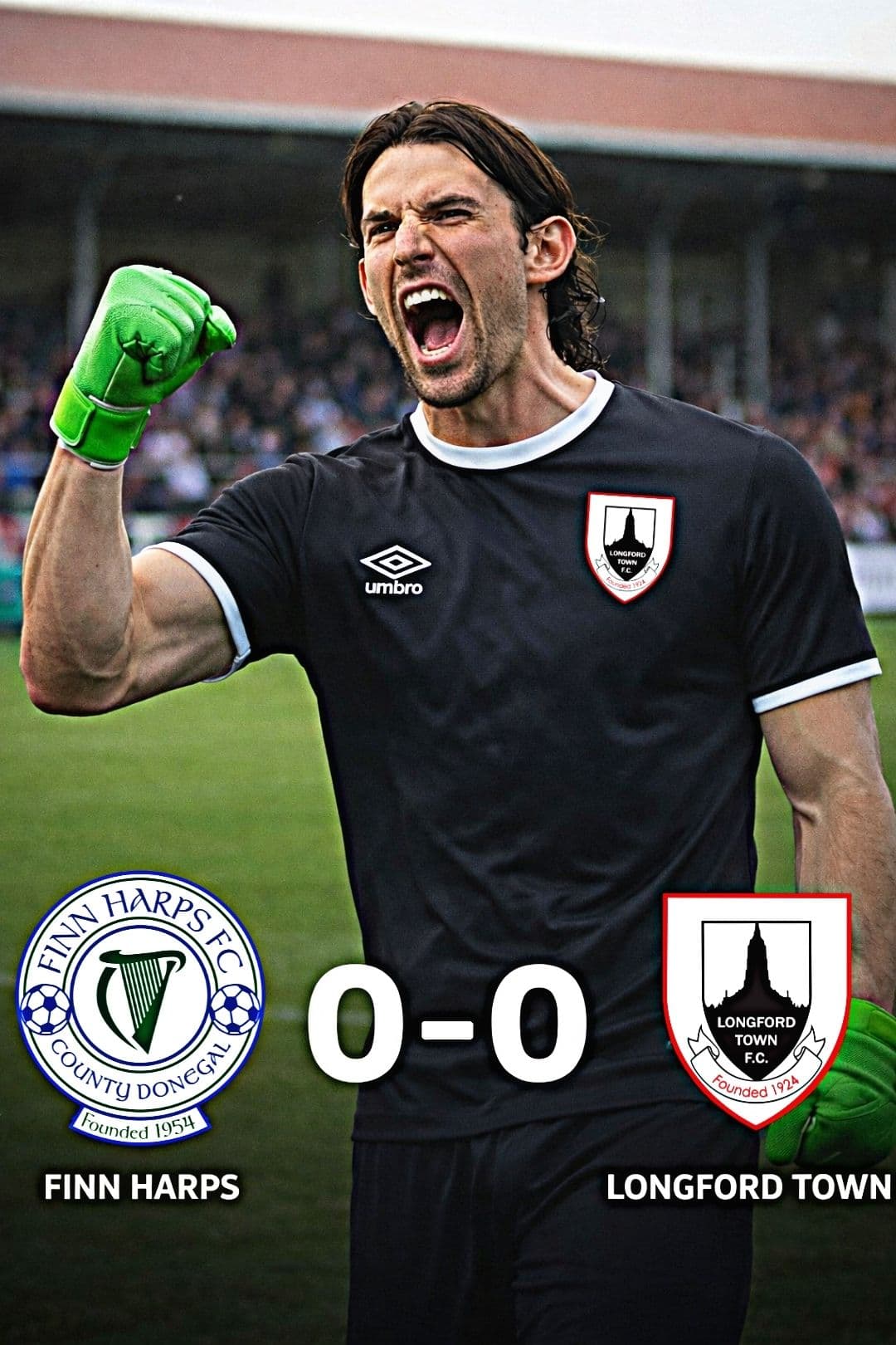 🧤 NOITE DO PAREDÃO! Em Finn Harps x Longford Town, pelo Campeonato Irlandês, deu Claudião! O goleiro pegou TUDO, não deixou passar nada …