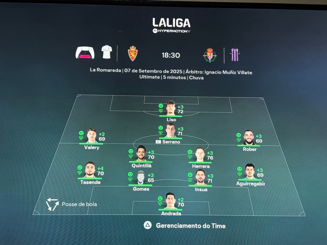 Dia de jogo pela LaLiga Hypermotion🔥 Quarta rodada: 🏟️: La Romareda 07.09.2025 18:30 Dia chuvoso em Zaragoza Real Zaragoza X Valladolid…