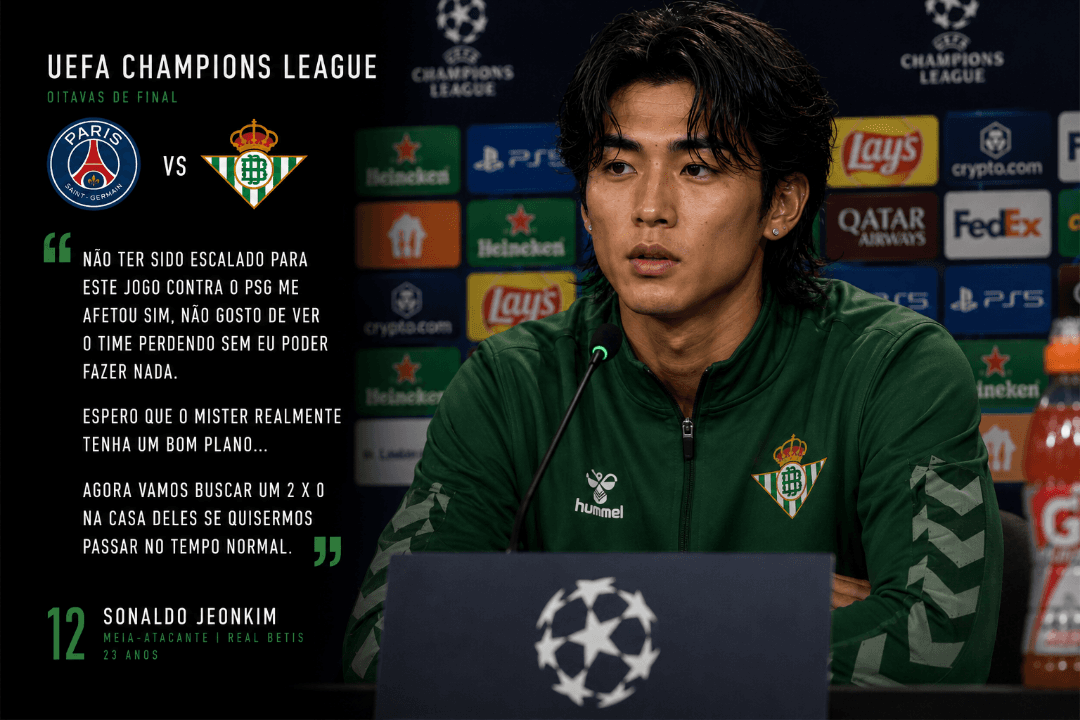 Sonaldo se pronunciou sobre não ter sido escalado no jogo de ida pelas oitavas da UCL. O meia armador do Real Betis não parece nada conte…
